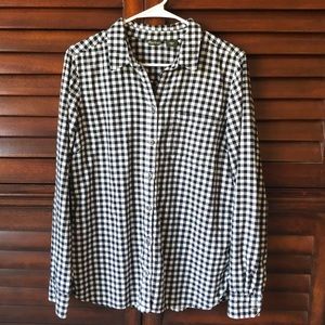 Eddie Bauer Black and White Checkered Button Up